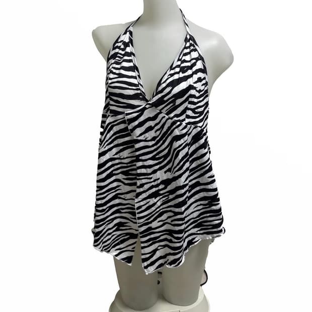 Zebra print halter top