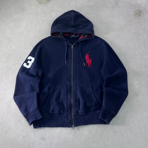 95 폴로 랄프로렌 빅포니 네이비 후드집업