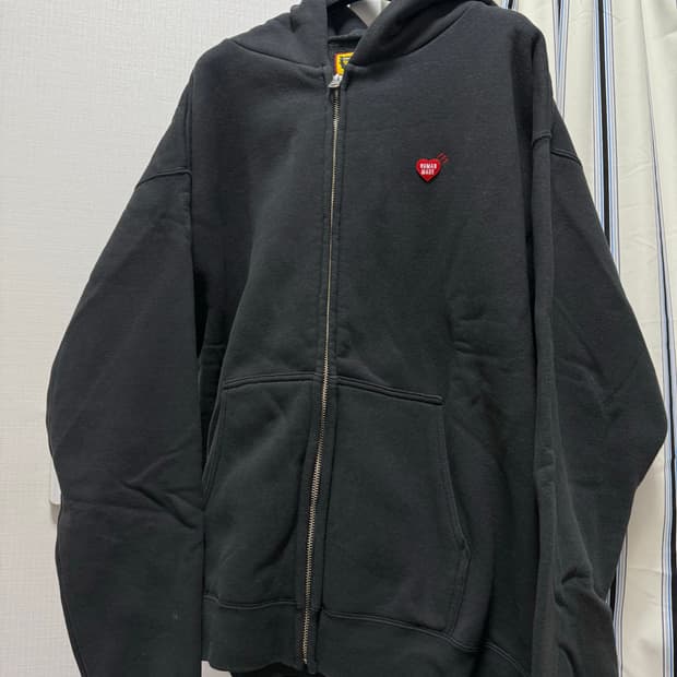 휴먼메이드 후드집업 블랙 L사이즈 