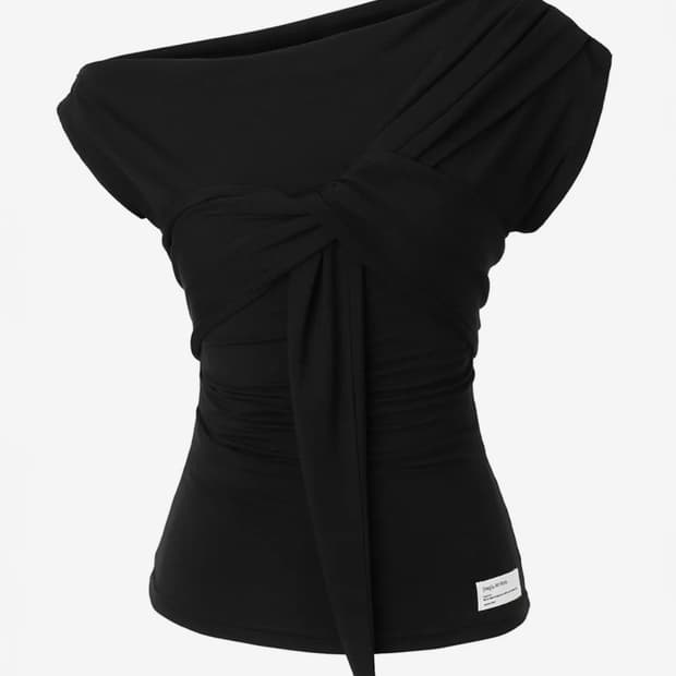 이네기 드레이프 플로우 타이 탑