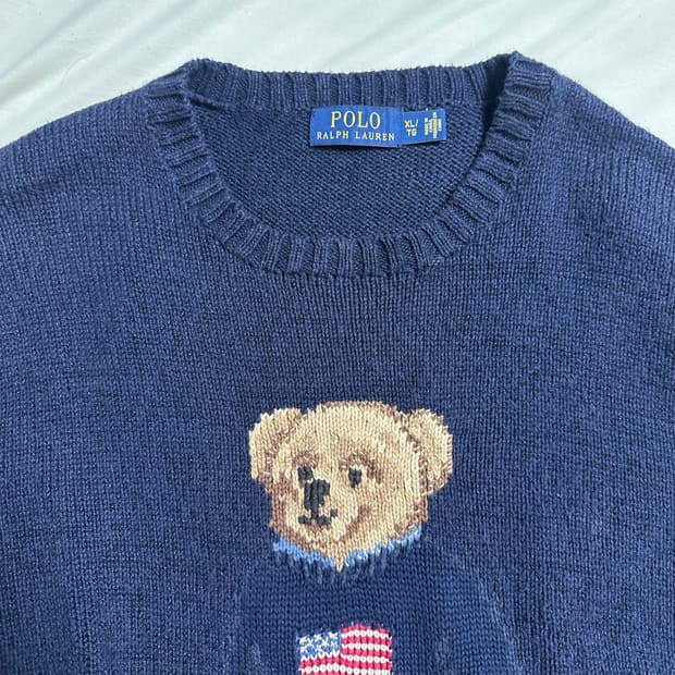 폴로 랄프로렌 곰돌이 니트 XL 네이비