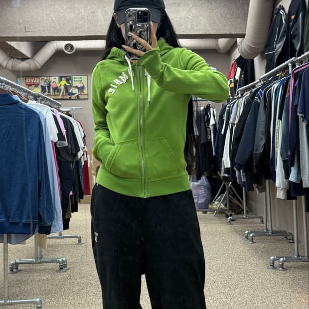 아베크롬비 빈티지 후드집업 그린 S33