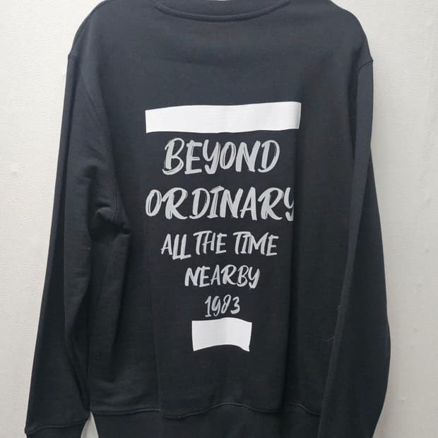 TBJ  검정색 프린팅 맨투맨 티셔츠 M