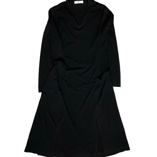 Hiroko koshino 브이넥 블랙 롱 원피스 