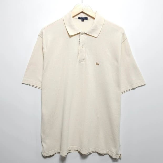 110 BURBERRY 버버리 반팔 카라티 아이보리