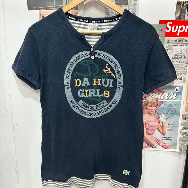 다후이 걸스 서핑 헨리넥 레이어드 티셔츠M