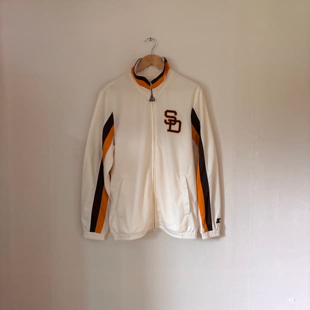 새제품급 SD 샌디에고 파드리스 져지 집업 점퍼 M 110 스타터 MLB