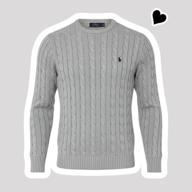 신형 폴로 랄프로렌 그레이 꽈배기 면니트