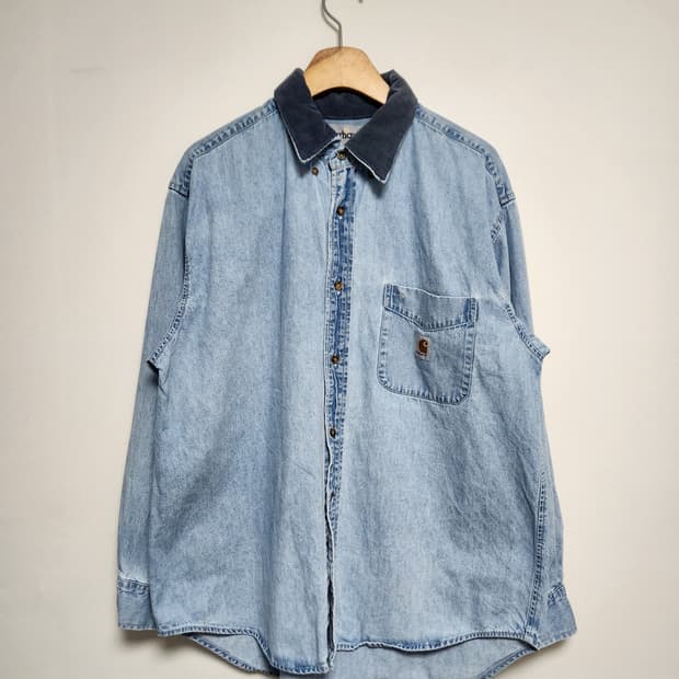 칼하트Carhartt 카라 배색 데님 셔츠 L - S192