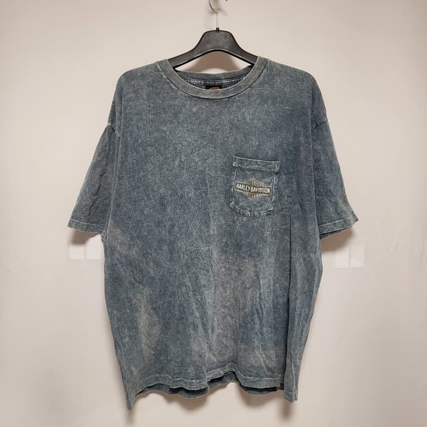 할리데이비슨 빈티지워싱 포켓반팔티셔츠