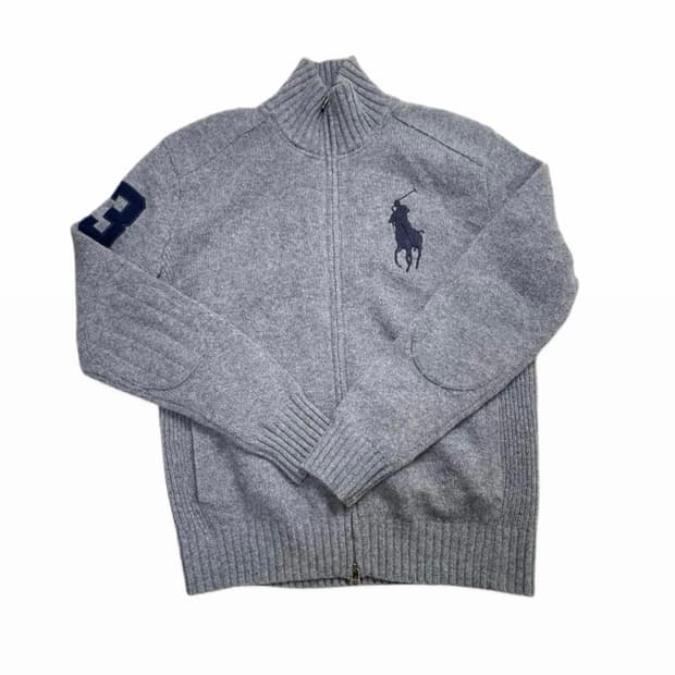 폴로 랄프로렌 빅포니 램스울 그레이 니트집업