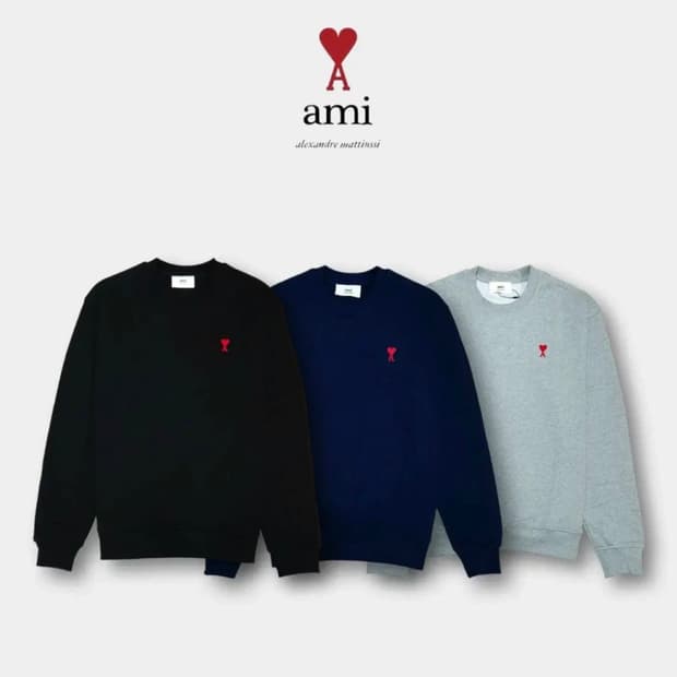 [새상품/QR정품]아미 맨투맨 논기모 스몰로고 남녀공용 3color