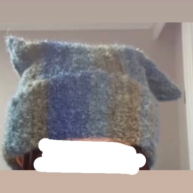 handmade 뜨개 블루 캣비니
