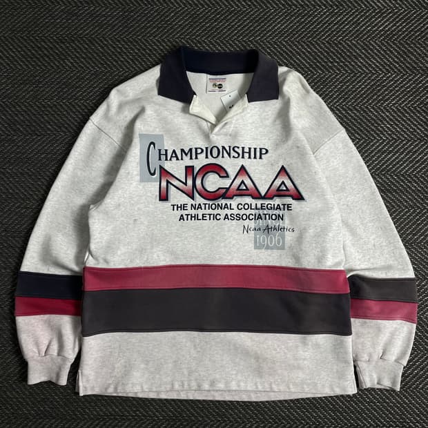 데상트 NCAA 올드스쿨 빈티지 컬리지 럭비 셔츠o 3689