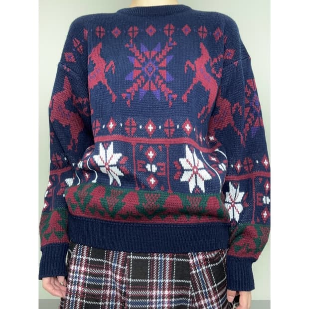 빈티지 노르딕 니트 스웨터