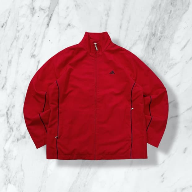 아디다스 올드스쿨 레드 바람막이 