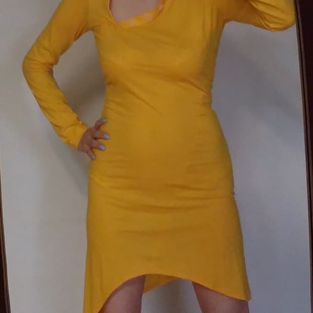 비비안웨스트우드 언밸런스 옐로우 셔츠 원피스