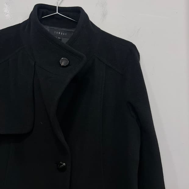 톰보이 하이넥 울 트렌치 하프코트