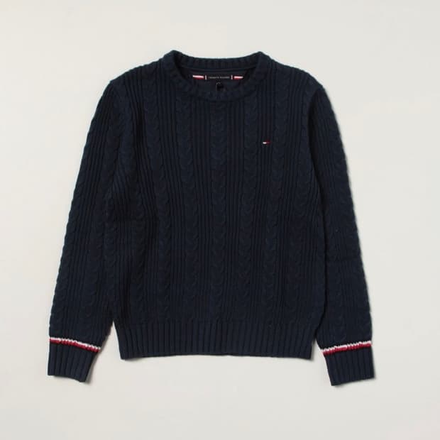 타미힐피거 에센셜 케이블 스웨터 / 네이비