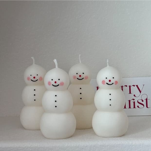 크리스마스 3단 눈사람 캔들