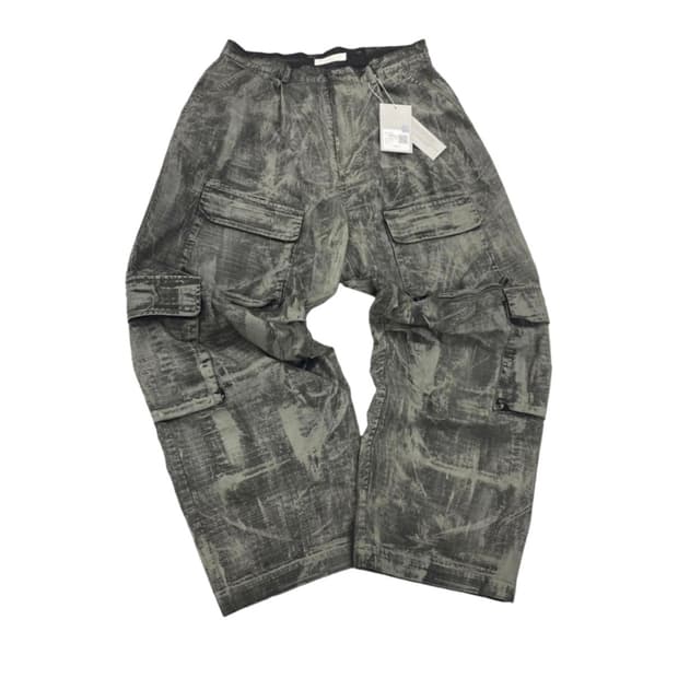 [2]언더마이카 하반 러프더티페인팅 와이드카고팬츠