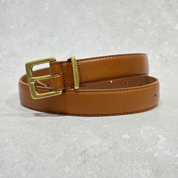 Oribell 새틴 골드 버클 이탈리아 소가죽 베이직 벨트