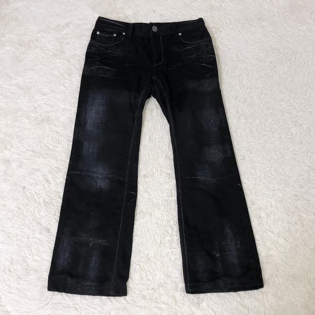 빈티지 글리터 워싱 데님 팬츠