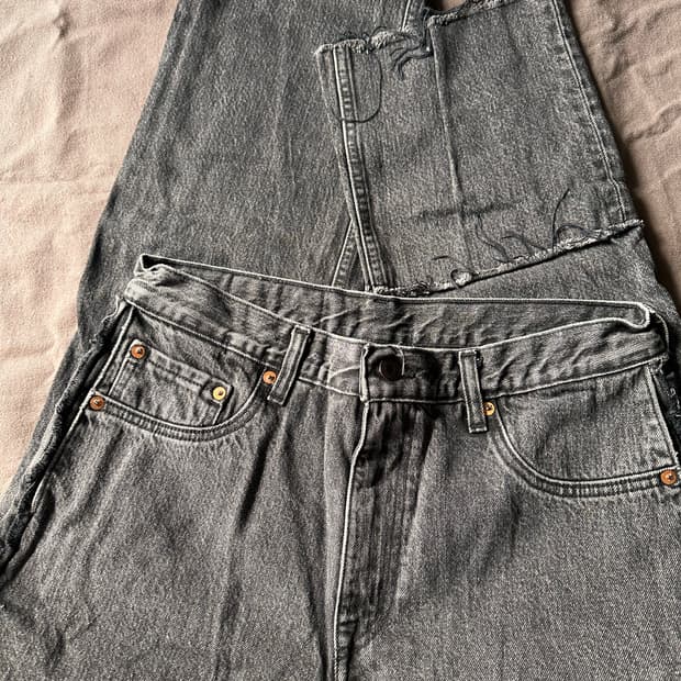 베트멍 리바이스 / 615 디스진 블랙 / L