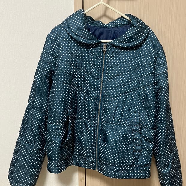 빈티지 도트 숏패딩