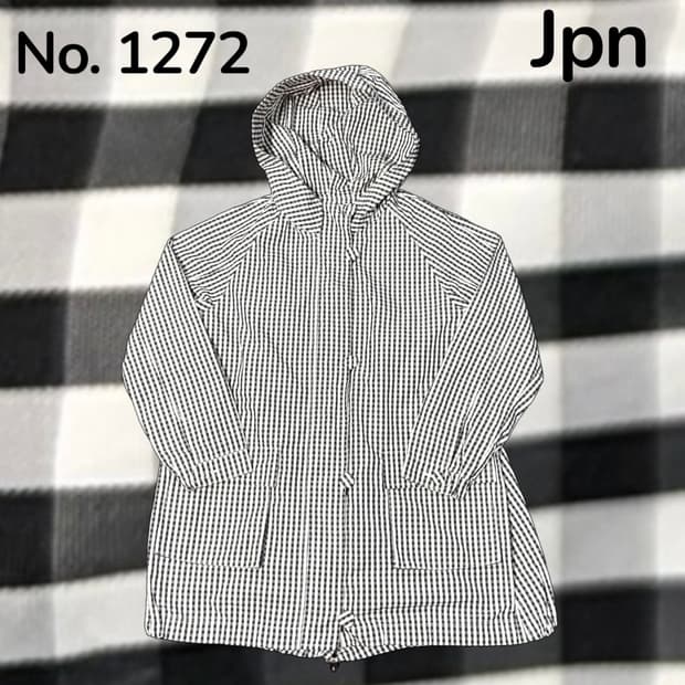 Jpn 일본빈티지 깅엄체크 후드 바람막이 자켓 36