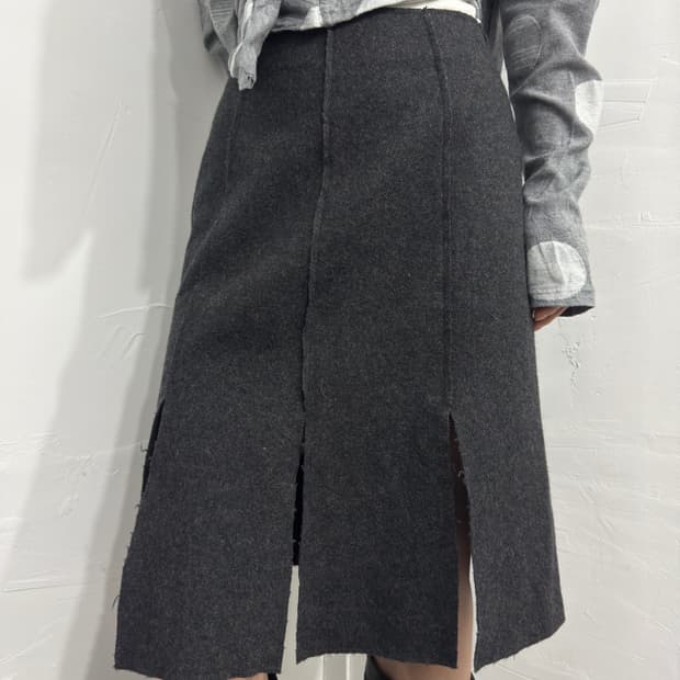 amber wool midi skirt