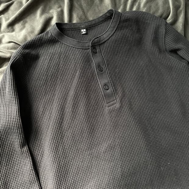 유니클로 와플 헨리넥 XL