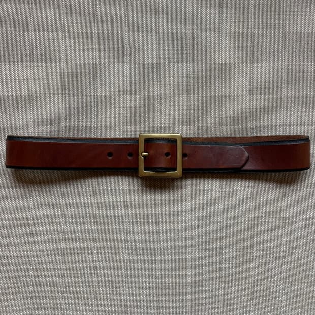 [28-29] 80s USA G.H.BASS 브라운 레더 솔브 버클 벨트