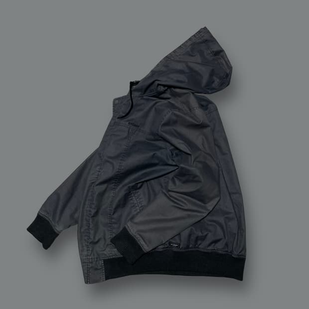 100 90s 스투시 자수로고 차콜 후디 블루종 자켓