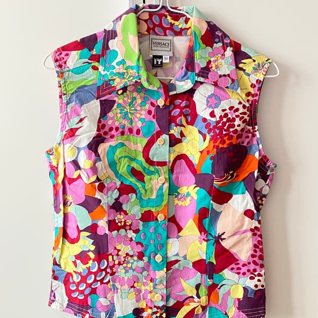 베르사체 진스 시그니처 패턴 베스트 (빈티지) 여성셔츠 여성자켓 Vers