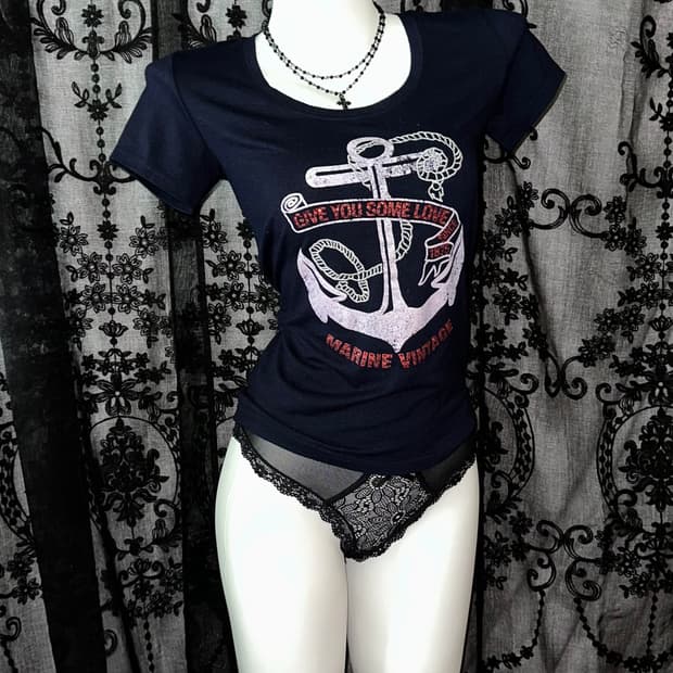 Marine printed navy short sleeve