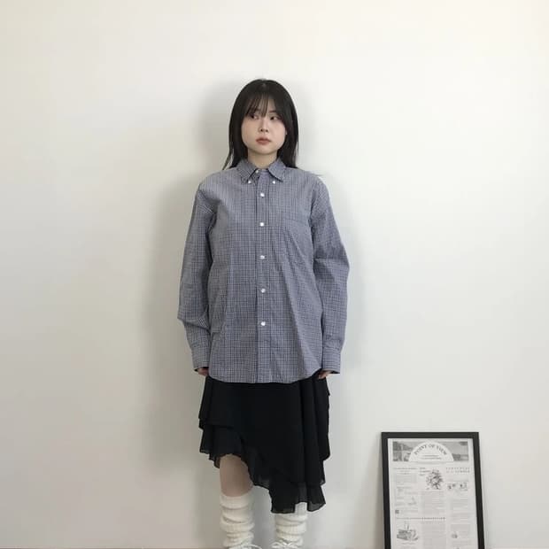 Chaps Navy Check Shirt