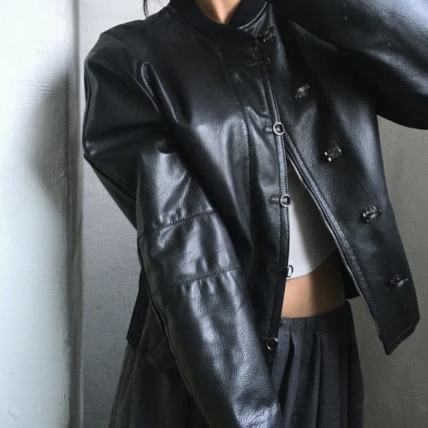 Emporio Armani 엠포리오 아르마니 블랙 레더 자켓