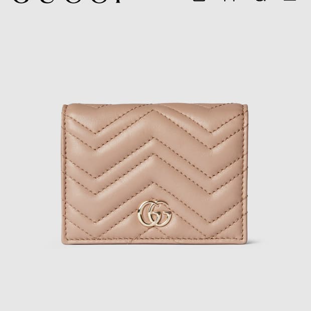 구찌 GG 마몽 퀼팅 반지갑 핑크 베이지   2주씀