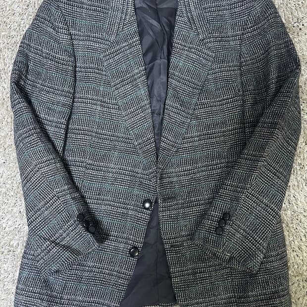 일제 피에르가르뎅 체크 울 블레이저 105