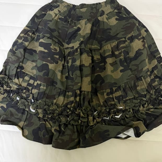 밀리터리 스커트 레이어드 텝 