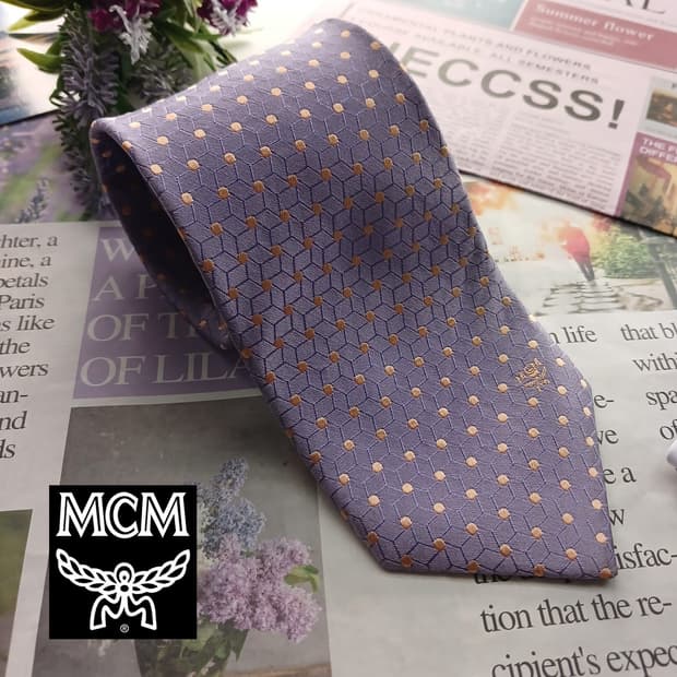 MCM 실크 라일락 패턴 넥타이 8.7cm A+등급 A18548
