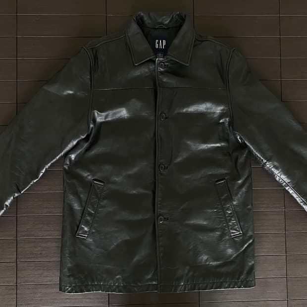 (L) 올드갭 레더 카코트