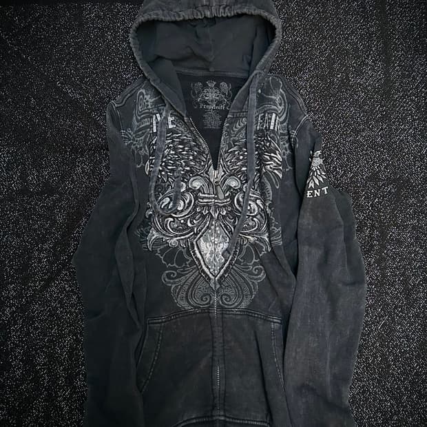 *rare design* 2000s VTG 워싱 펑크 후드집업