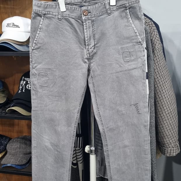 SERIES HIPSTER (코오롱) 그레이 데미지 스판데님 32사이즈