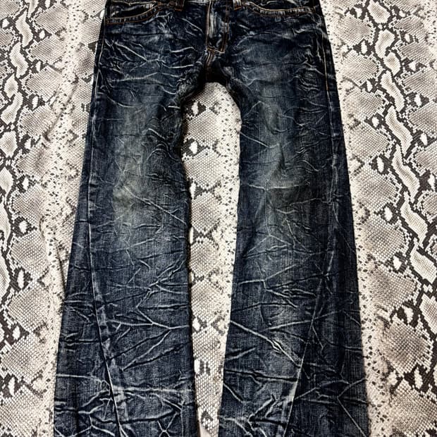 “Nylaus” 00’s Design Crack Washed Boots-