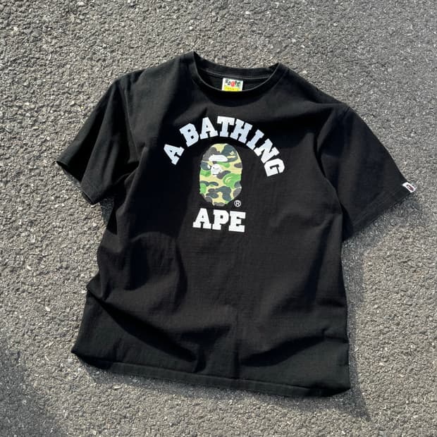 베이프 카모 컬리지 반팔티셔츠 