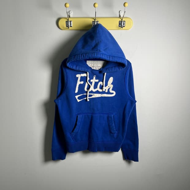 아베크롬비 빈티지 블루 데미지 후드티 S