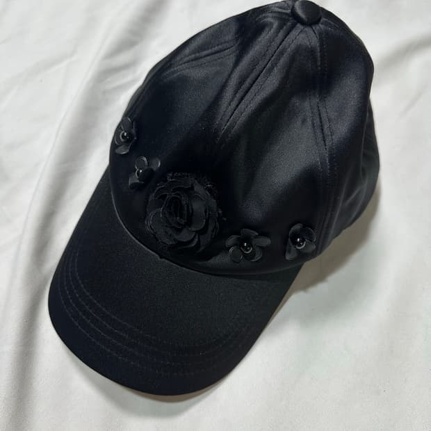Youhee 플라워 볼캡 블랙