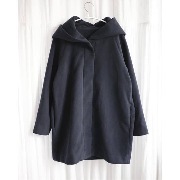 Navy hoodie half caot